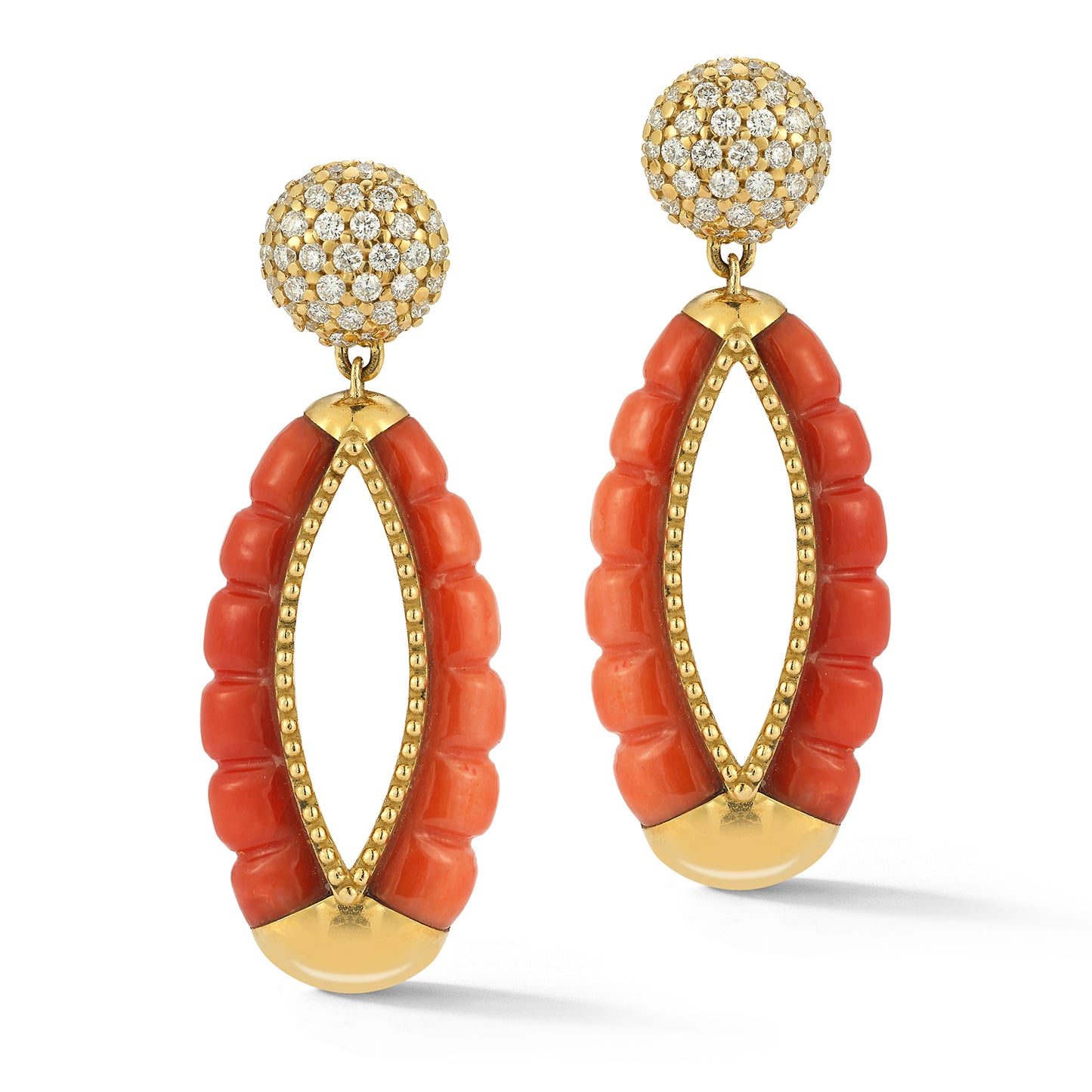 Bulgari Coral and Diamond Necklace and Earrings