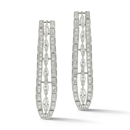 Art Deco Marquise Diamond Earrings