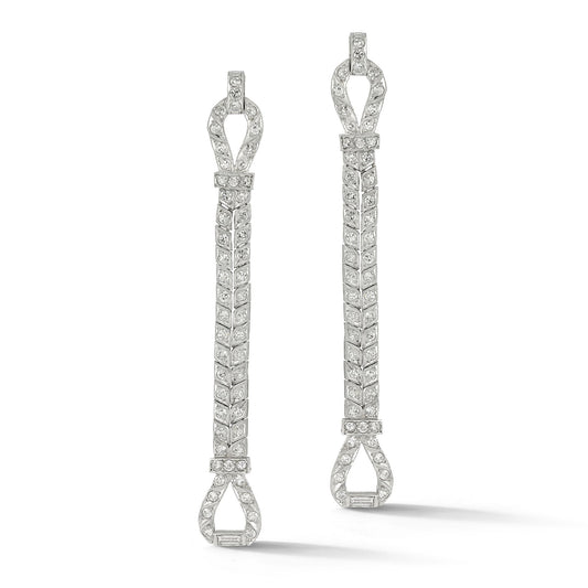 Art Deco Diamond Loop Earrings