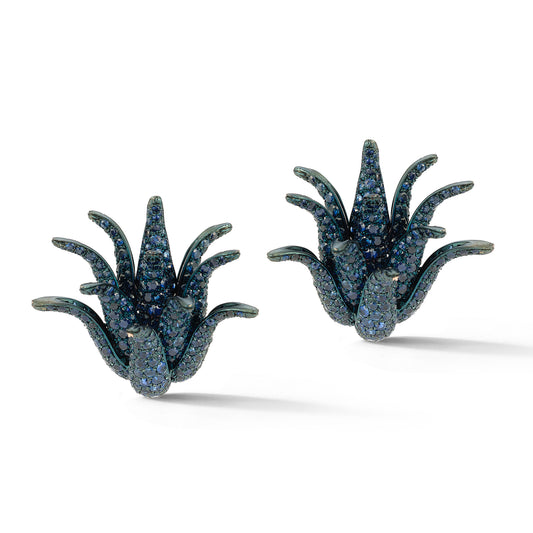 Sculptural Sapphire Cluster Earrings