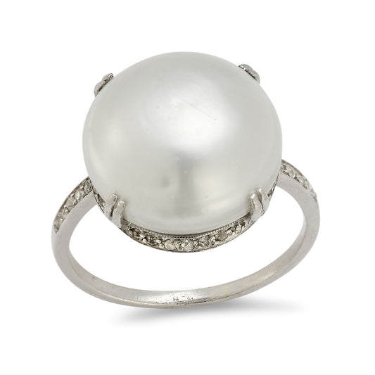 Art Deco Natural Pearl Ring