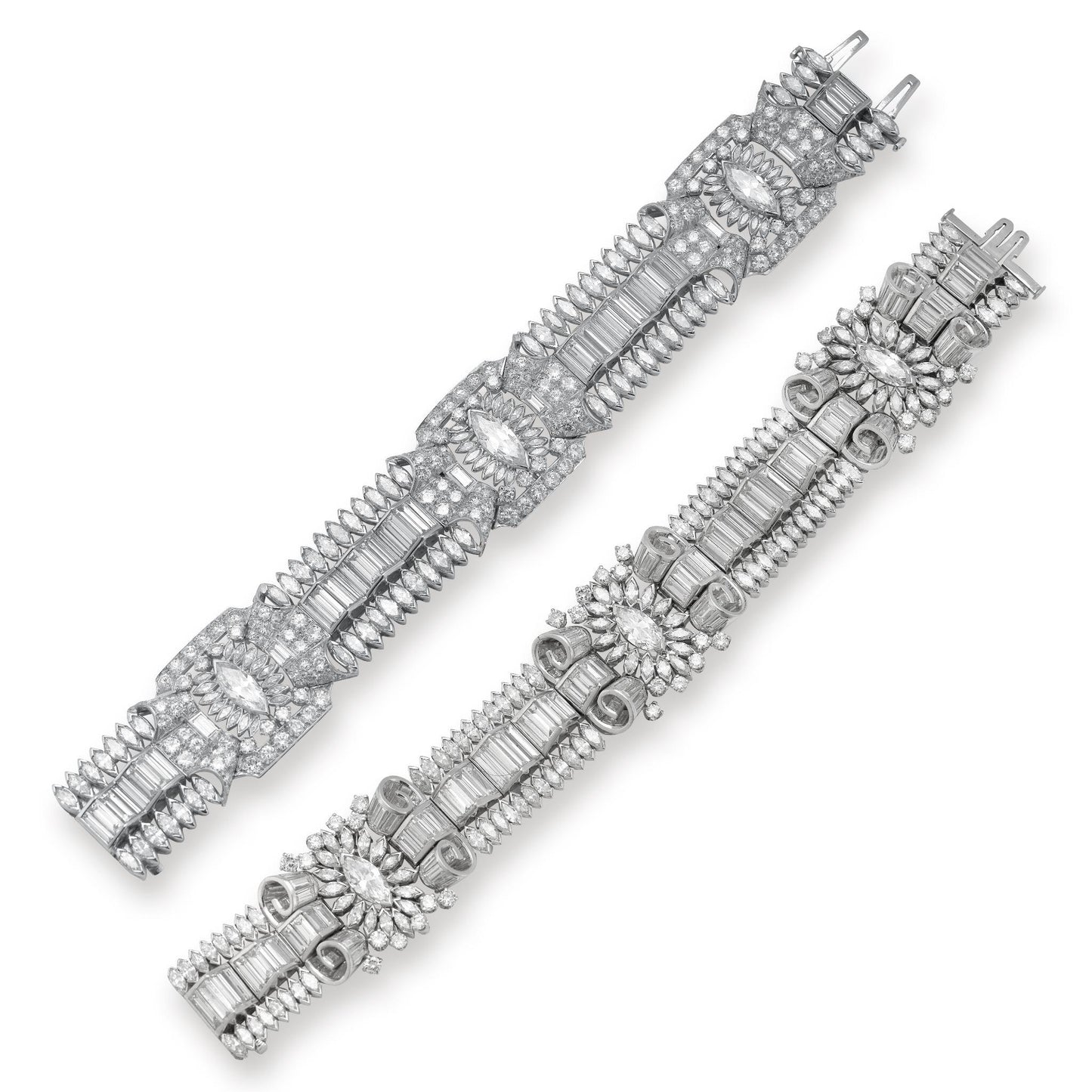 Pair of Art Deco Diamond bracelets