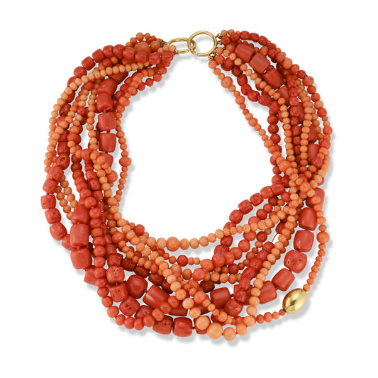 Paloma Picasso for Tiffany & Co. Multi Strand Coral Bead Necklace