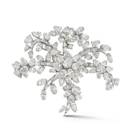 Large Size Diamond En Tremblant Brooch