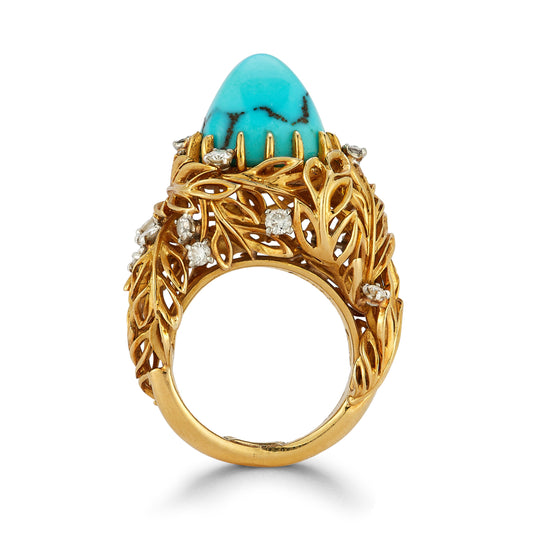 Cartier Turquoise & Diamond Ring