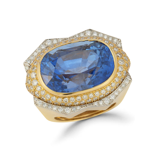 David Webb Oval Cut Sapphire Men's Ring