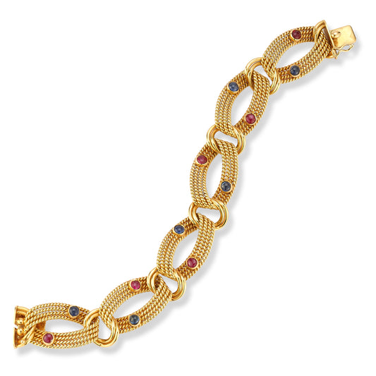 Tiffany & Co. Sapphire & Ruby Gold Bracelet