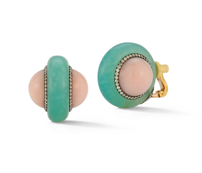 JAR Chrysoprase & Pink Opal Earrings