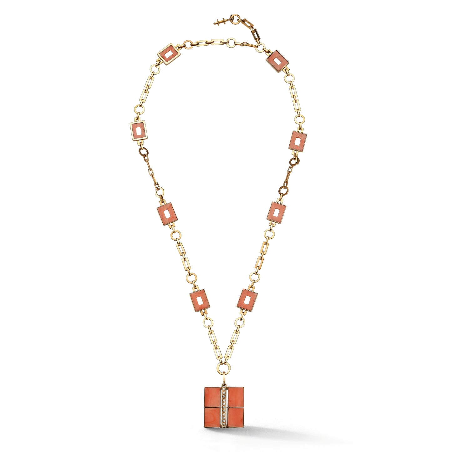 Van Cleef & Arpels Coral & Diamond Necklace