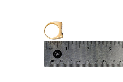 Oscar Heyman & Brothers 18k Yellow Gold and Platinum "Americana" Band Ring