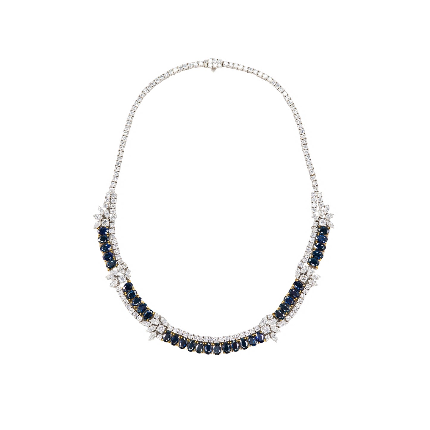 Sapphire & Diamond Two Row Necklace