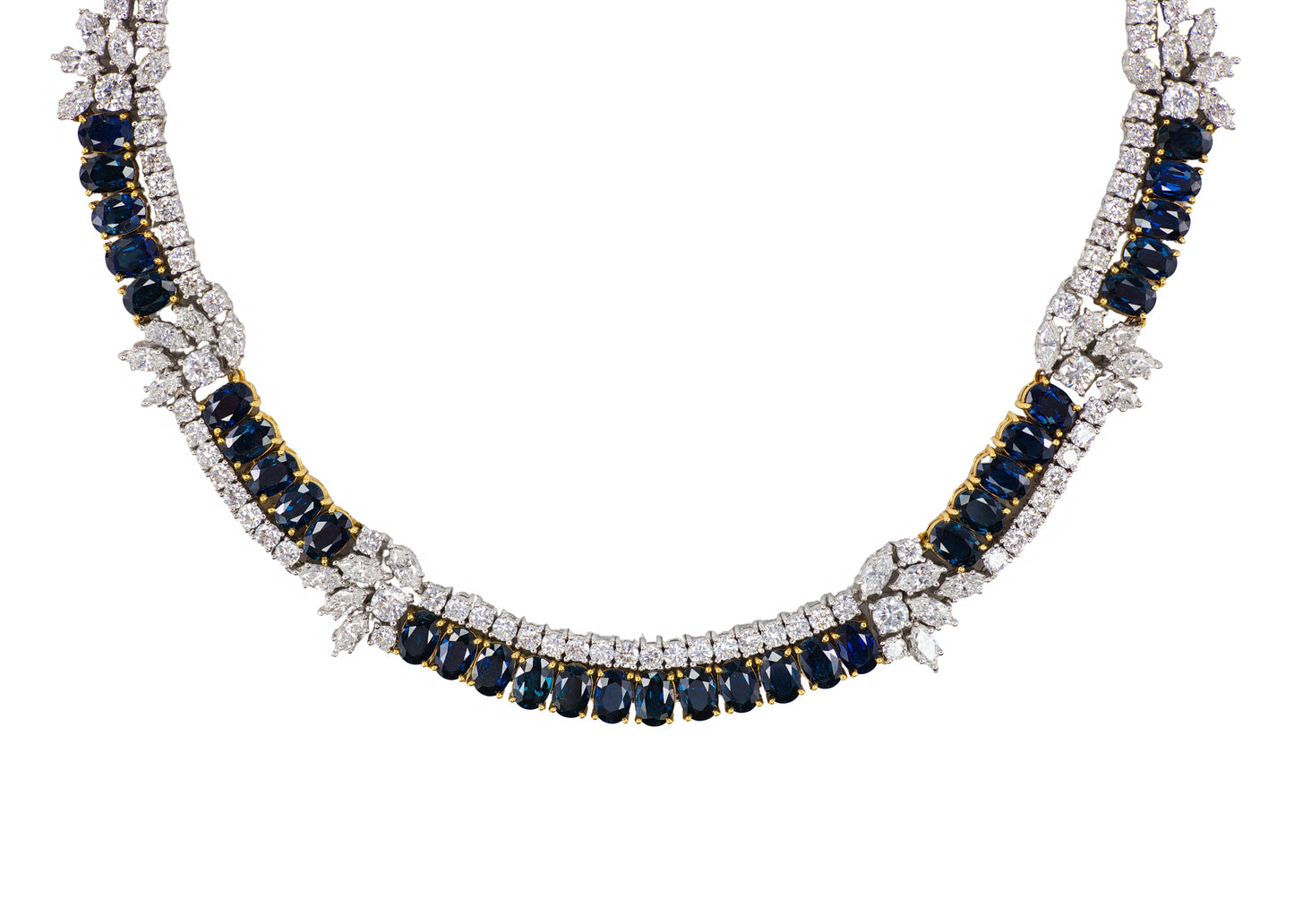 Sapphire & Diamond Two Row Necklace