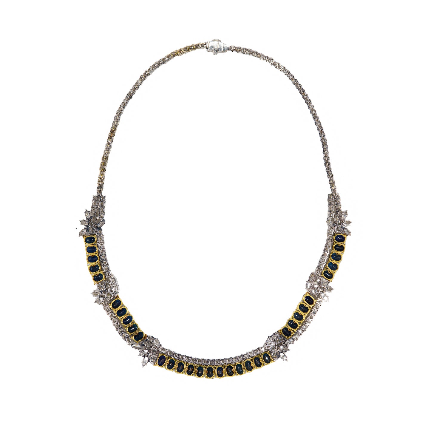 Sapphire & Diamond Two Row Necklace
