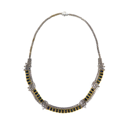 Sapphire & Diamond Two Row Necklace