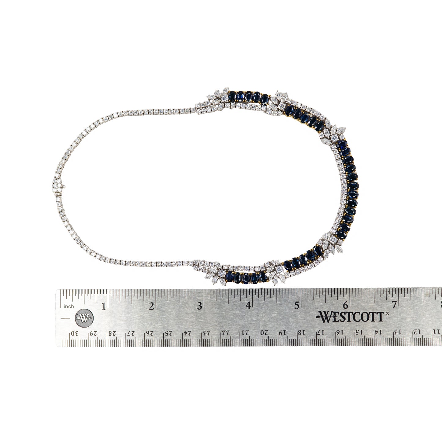 Sapphire & Diamond Two Row Necklace