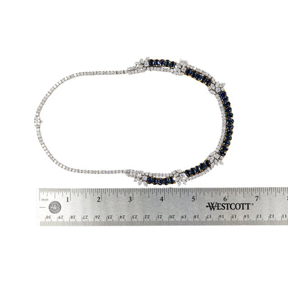 Sapphire & Diamond Two Row Necklace