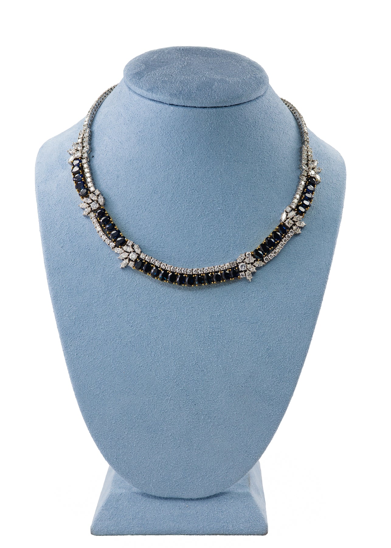 Sapphire & Diamond Two Row Necklace