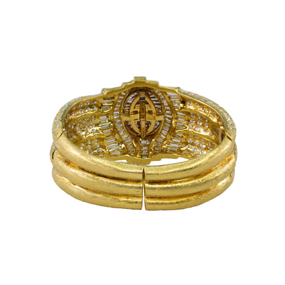 Round and Baguette Diamond Bangle