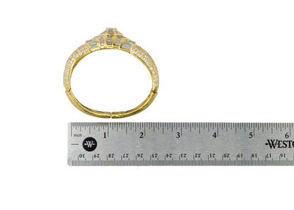 Round and Baguette Diamond Bangle