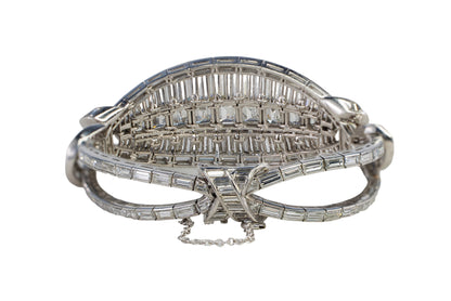 Emerald-Cut and Baguette Diamonds Platinum Bracelet