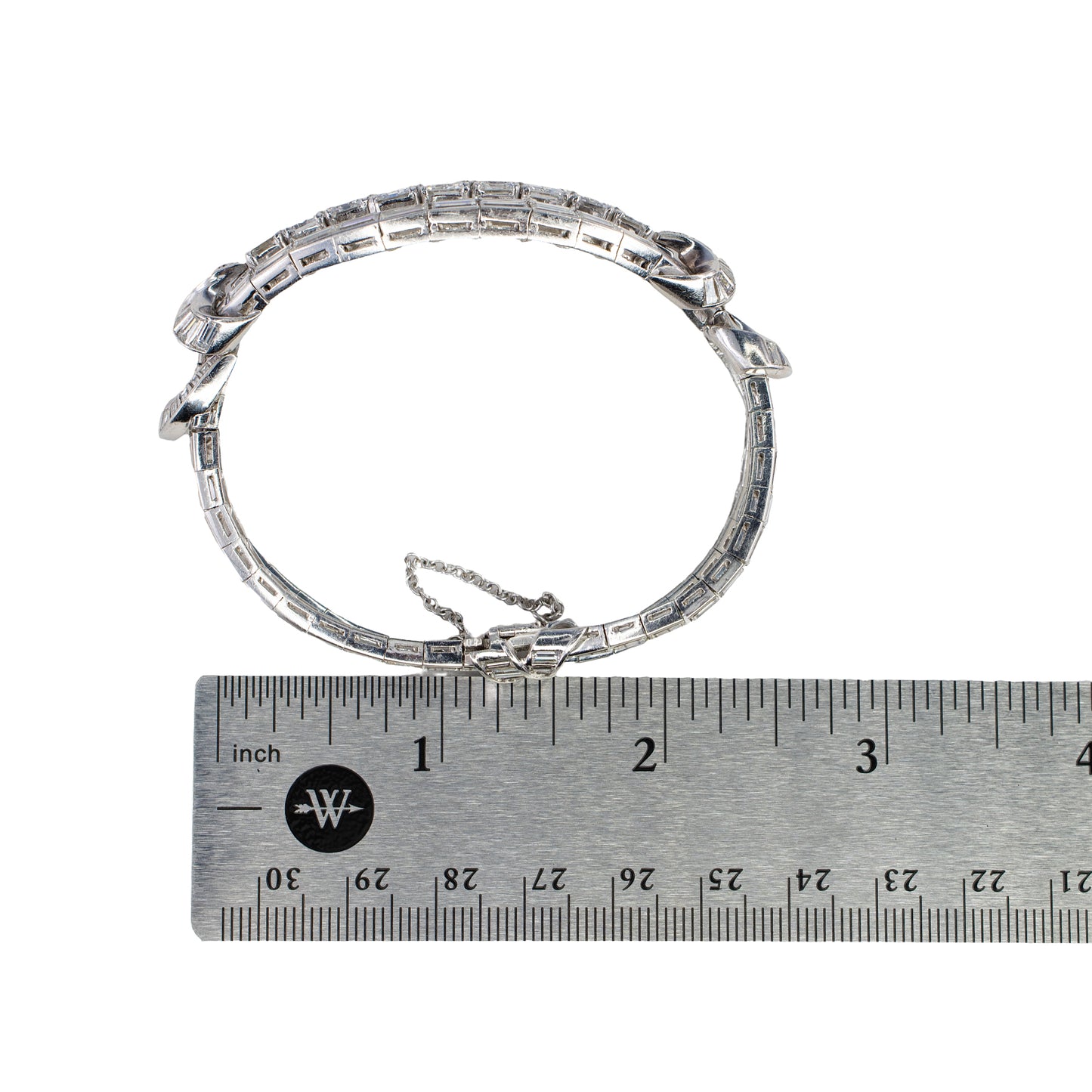 Emerald-Cut and Baguette Diamonds Platinum Bracelet