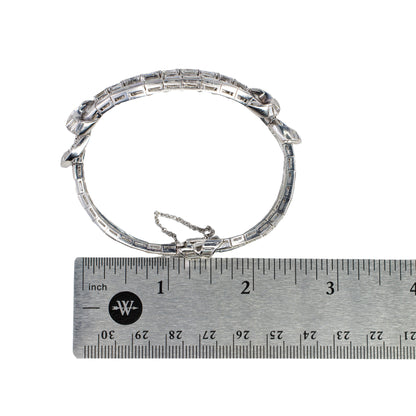 Emerald-Cut and Baguette Diamonds Platinum Bracelet