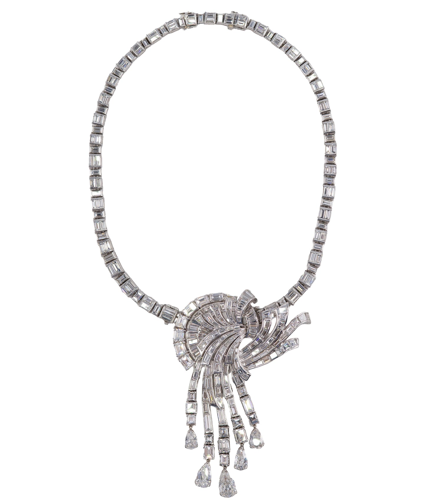Multi Cut Diamond Cascade Necklace