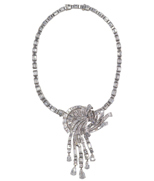Multi Cut Diamond Cascade Necklace