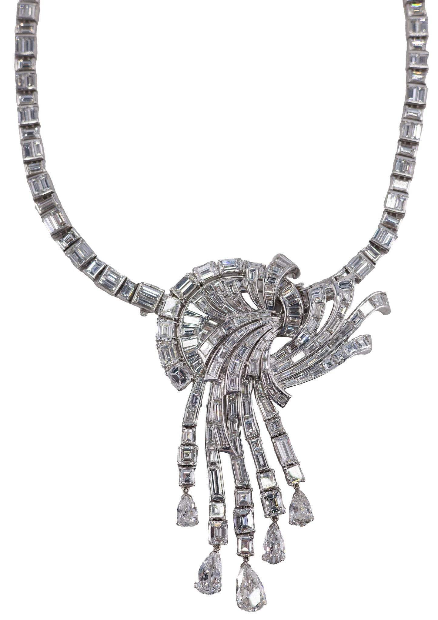 Multi Cut Diamond Cascade Necklace
