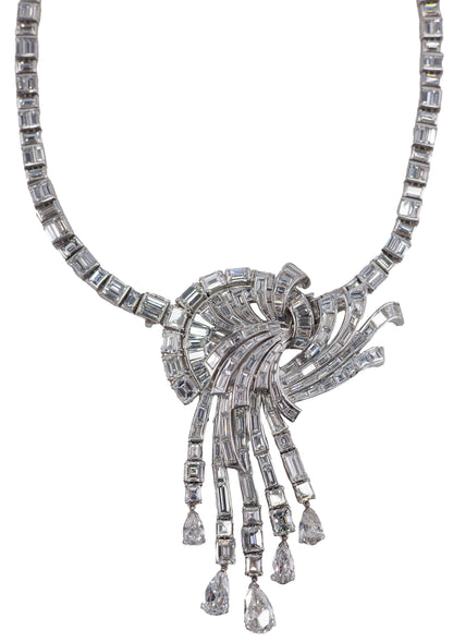 Multi Cut Diamond Cascade Necklace