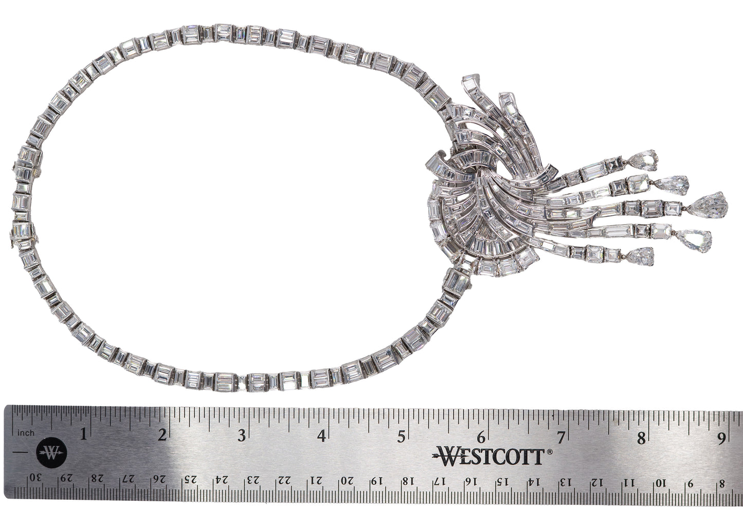 Multi Cut Diamond Cascade Necklace