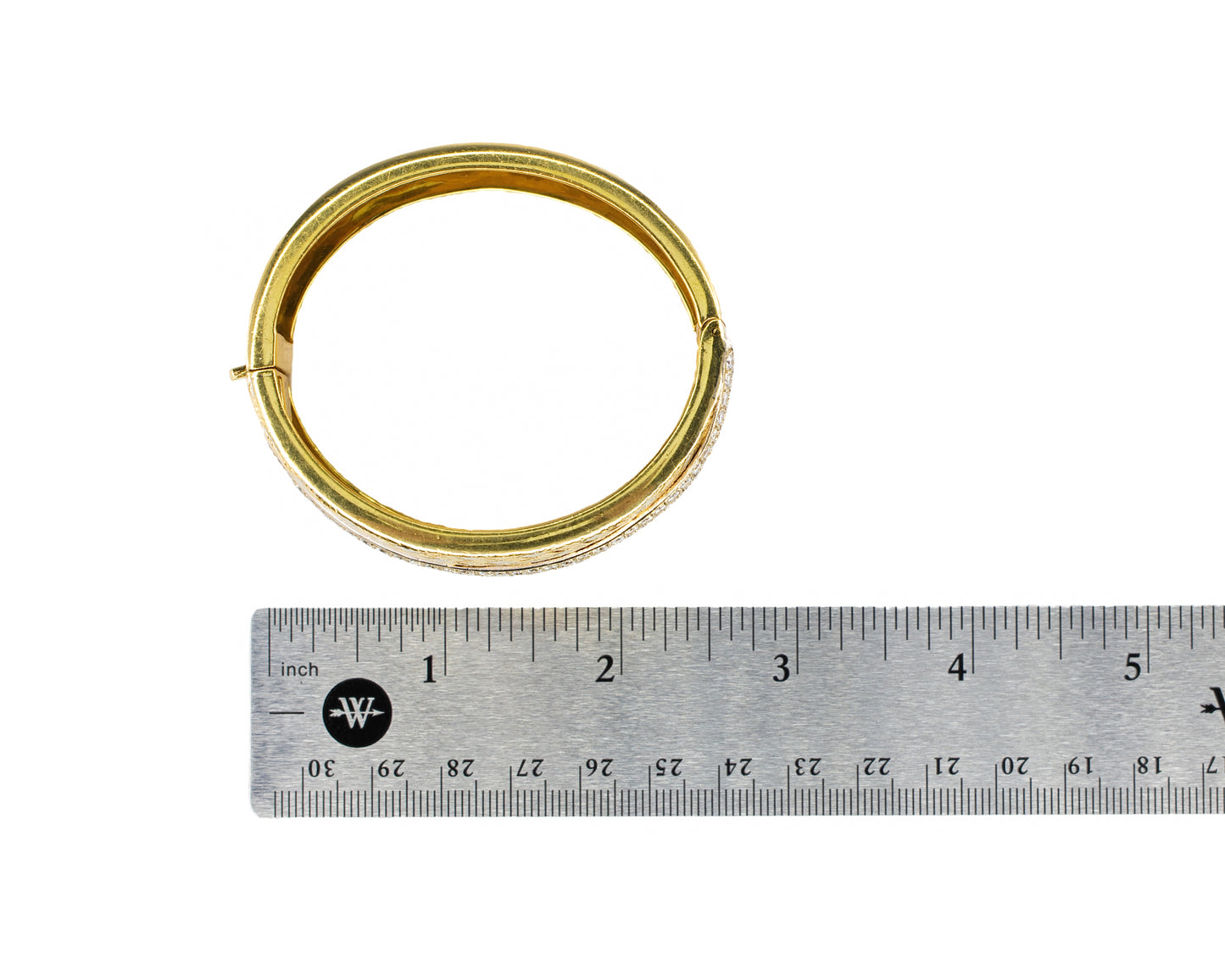 Vintage Two-Tone Diamond Woven Gold Bangle Bracelet