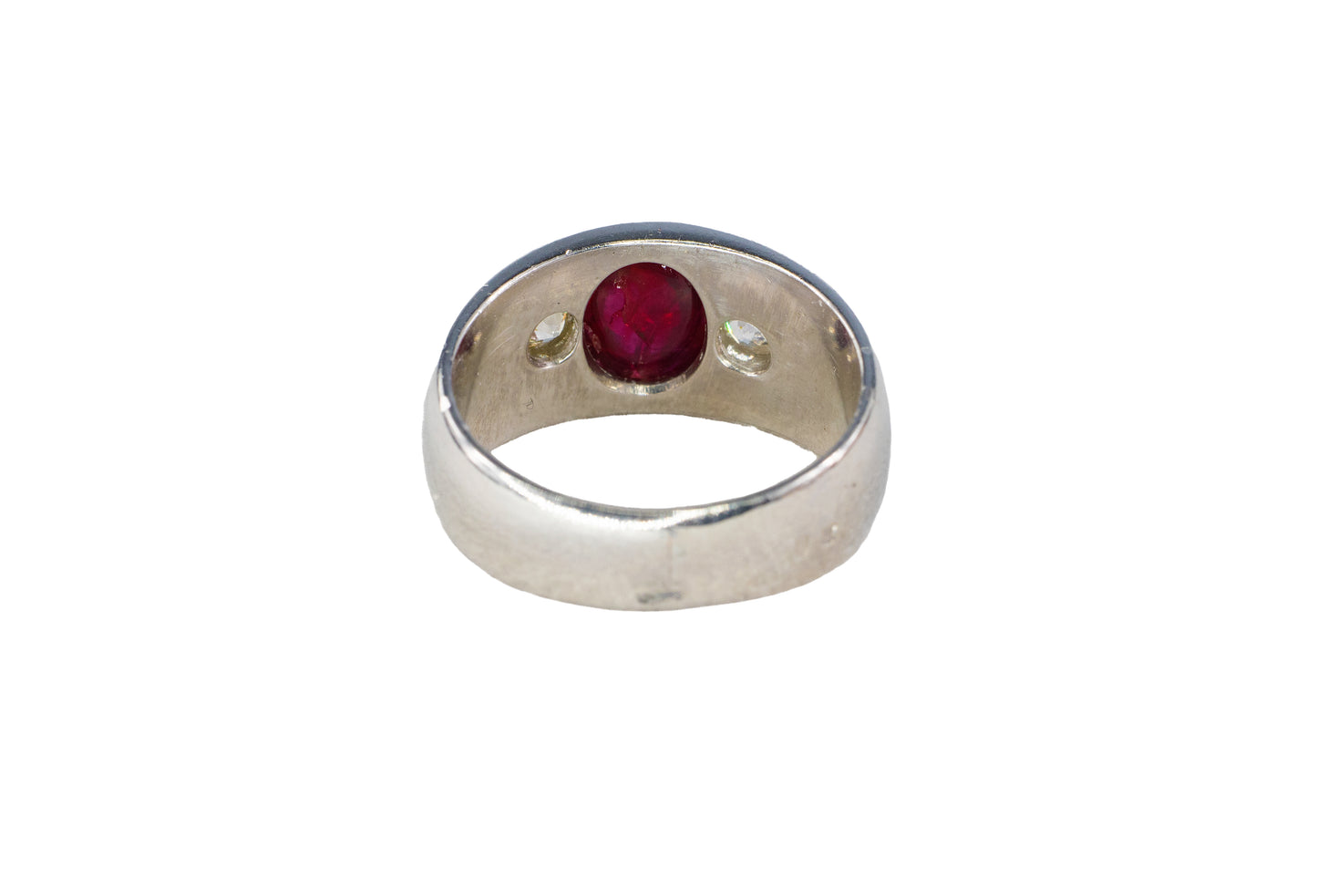 Cabochon Ruby & Diamond Men's Gypsy Ring