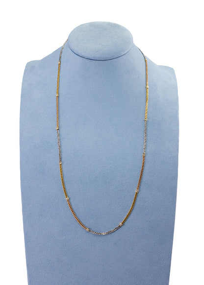 18K Tri Color Gold Diamond By the Yard Bezel Necklace