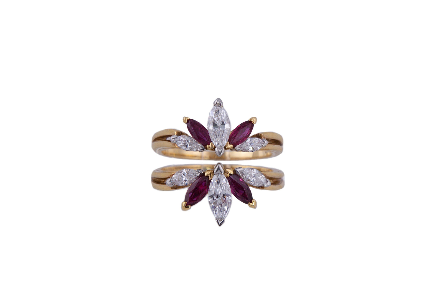 Oscar Heyman Bros Ruby and Diamond Floral Ring