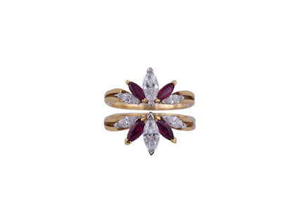 Oscar Heyman Bros Ruby and Diamond Floral Ring