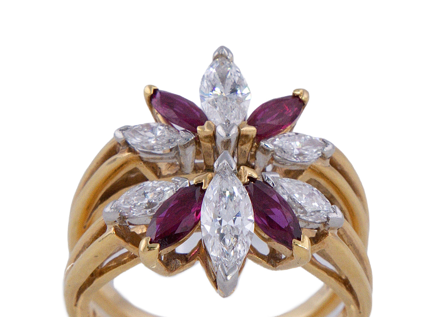 Oscar Heyman Bros Ruby and Diamond Floral Ring