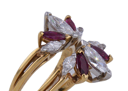 Oscar Heyman Bros Ruby and Diamond Floral Ring