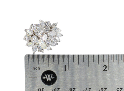Platinum Multi-Cut Diamond Cluster Statement Earrings