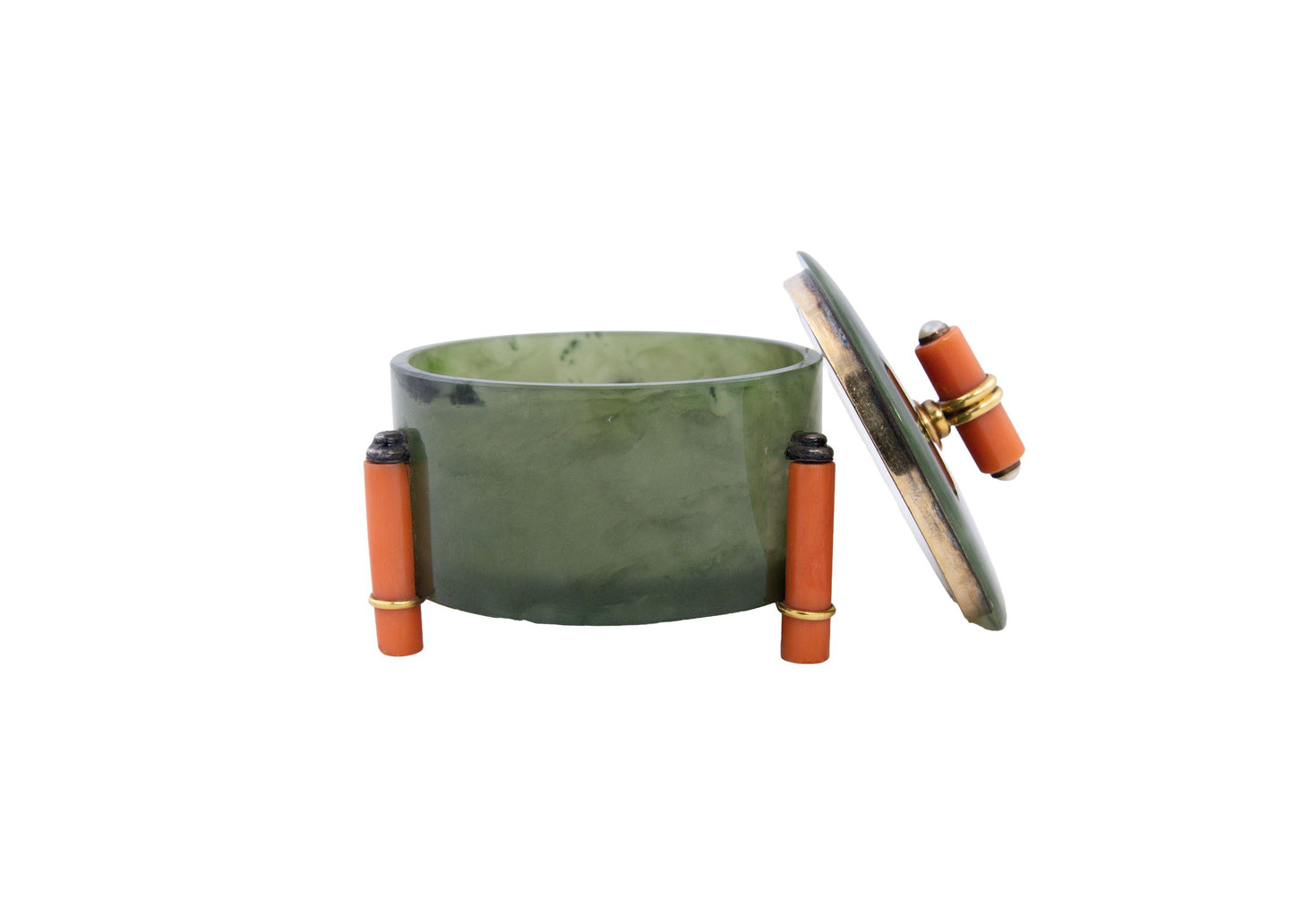 Art Deco Cartier Jade & Coral Box