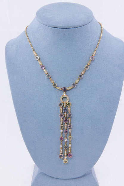Bulgari Multicolored Sapphire and Diamond Necklace