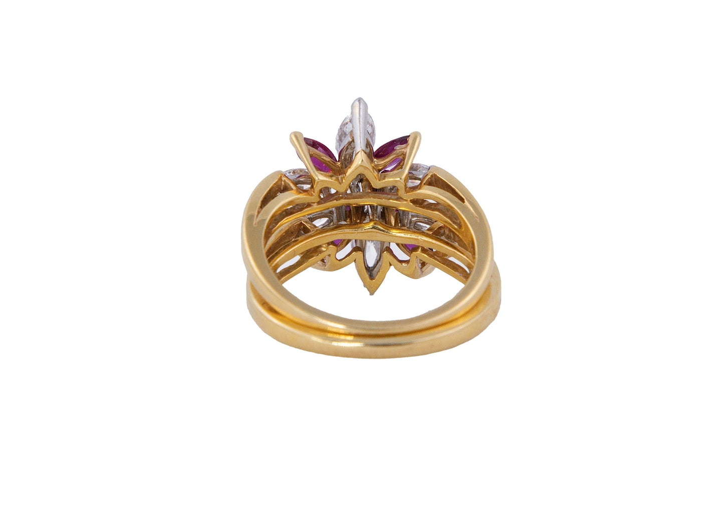 Oscar Heyman Bros Ruby and Diamond Floral Ring