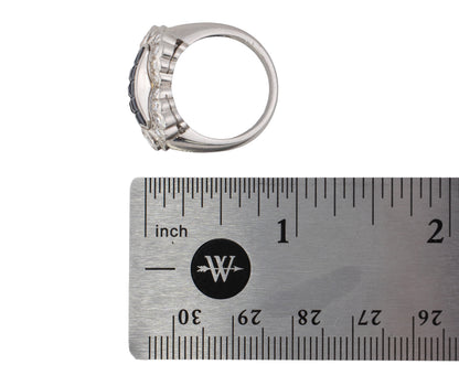 Art Deco Platinum Invisible-Set Sapphire & Diamond Ring