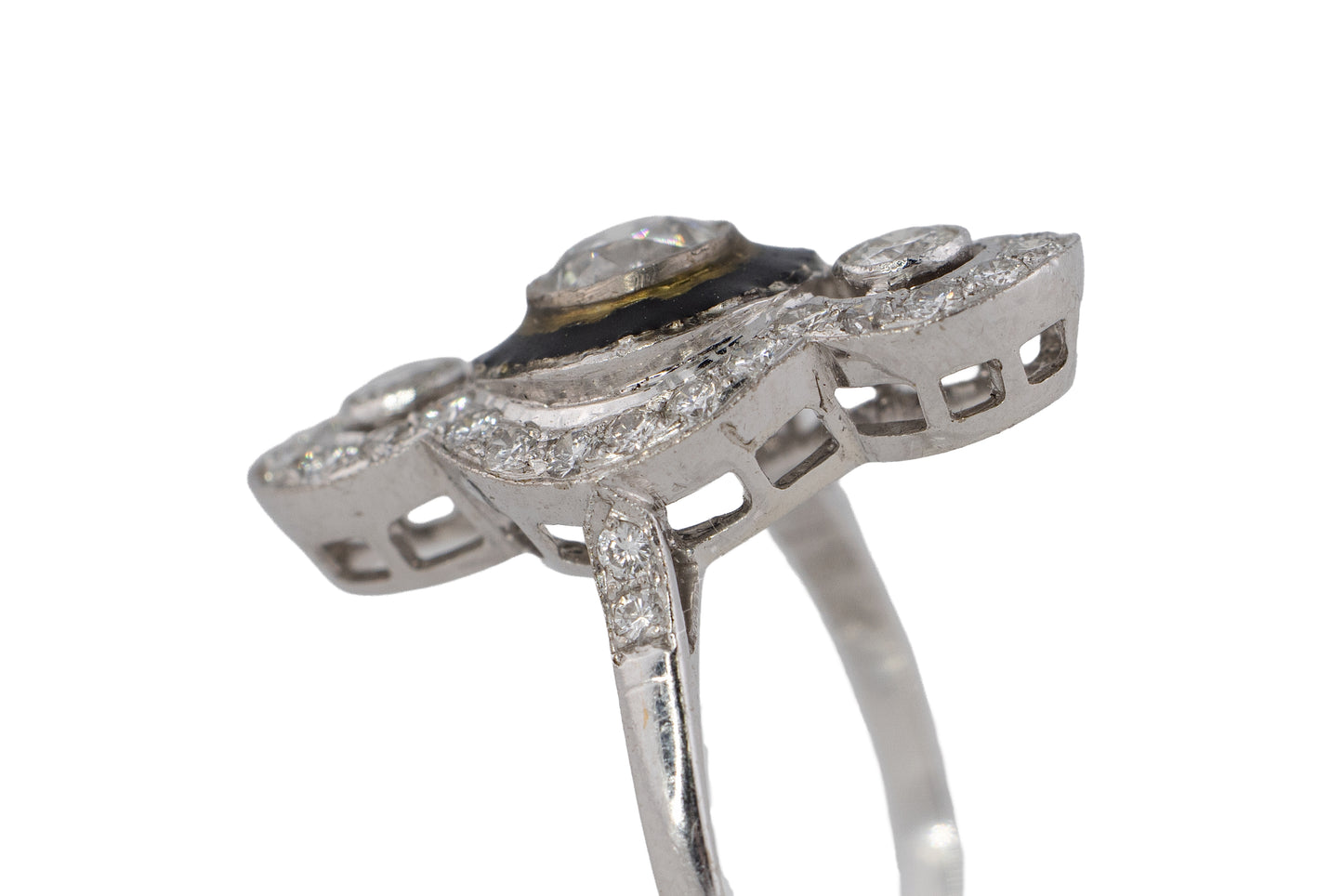 Art Deco Diamond and Black Onyx Ring