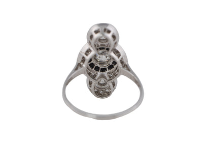 Art Deco Diamond and Black Onyx Ring