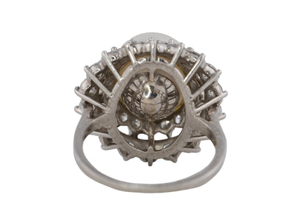 Large South Sea Pearl and Diamond Double Halo Ring