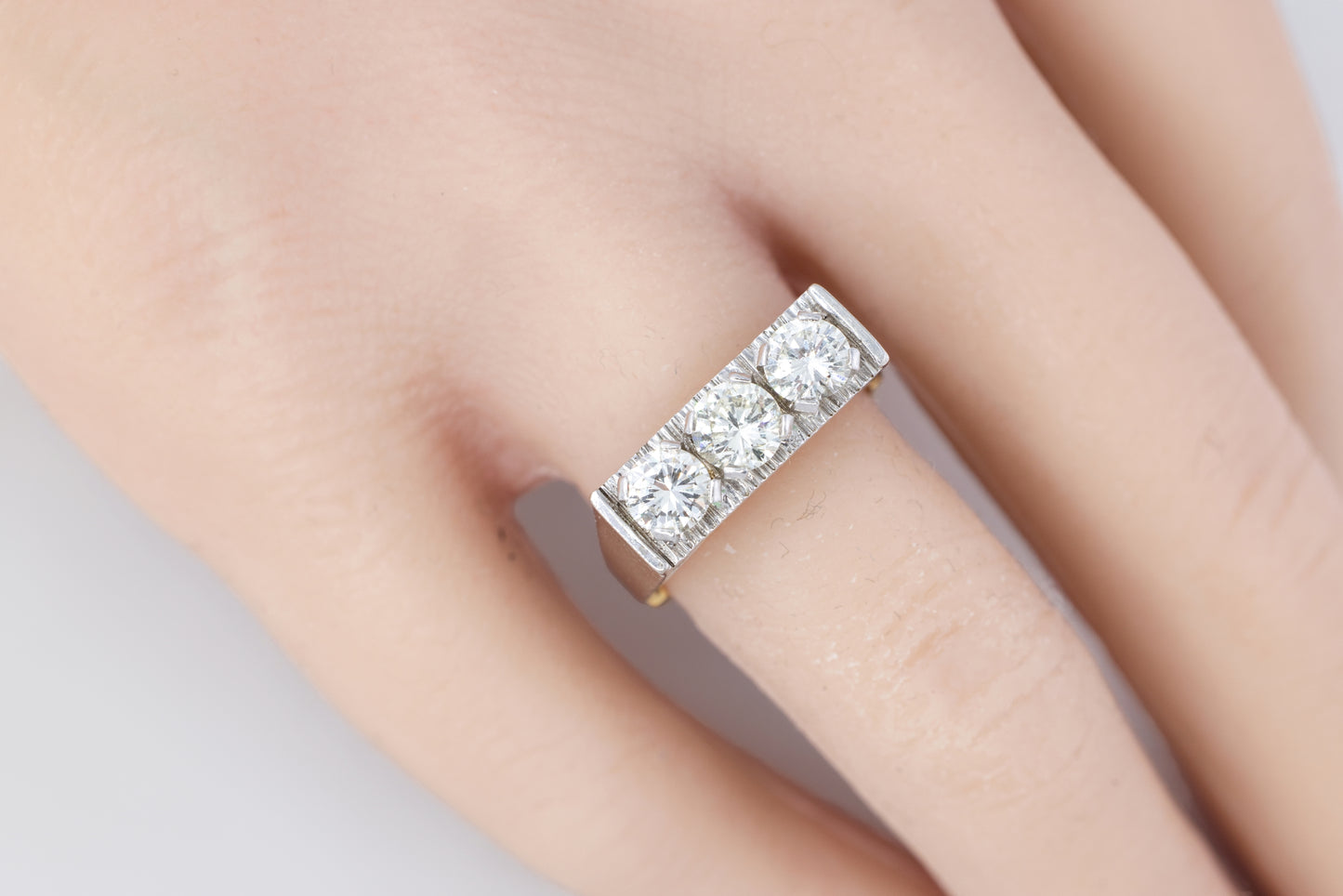 Vintage Three-Stone Diamond Ring