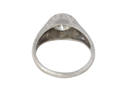 Old European Cut Diamond Solitaire Bezel Set Ring