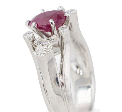 Oval Ruby and Diamond Accent Band
