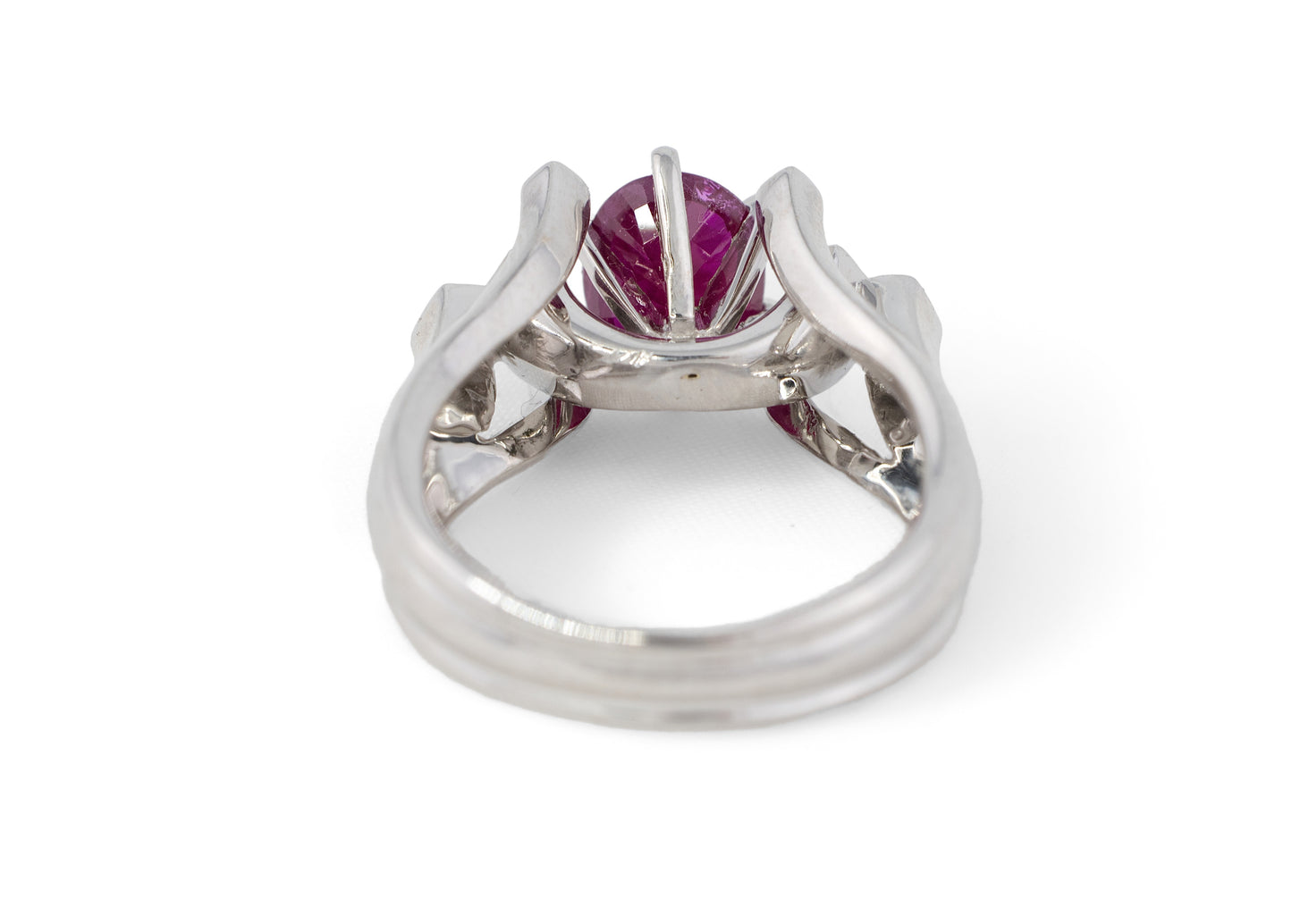 Oval Ruby and Diamond Accent Band